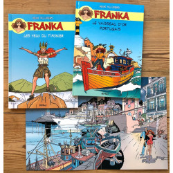 Franka : les 2 albums et l'illustration intérieure du cartonnage